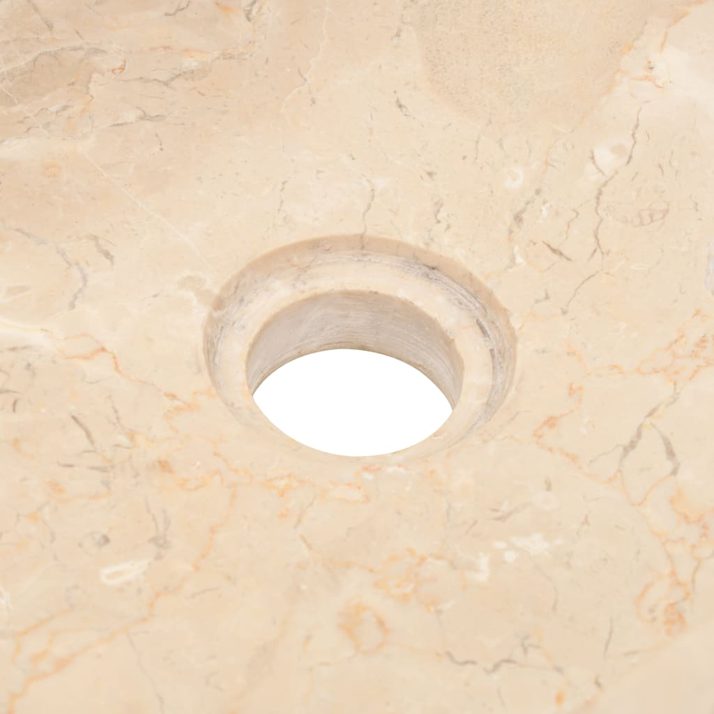 vidaXL Sink 17.7"x11.8"x4.7" Marble High Gloss Cream