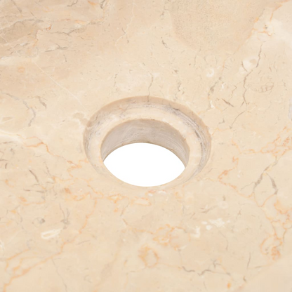 vidaXL Sink 17.7"x11.8"x4.7" Marble High Gloss Cream