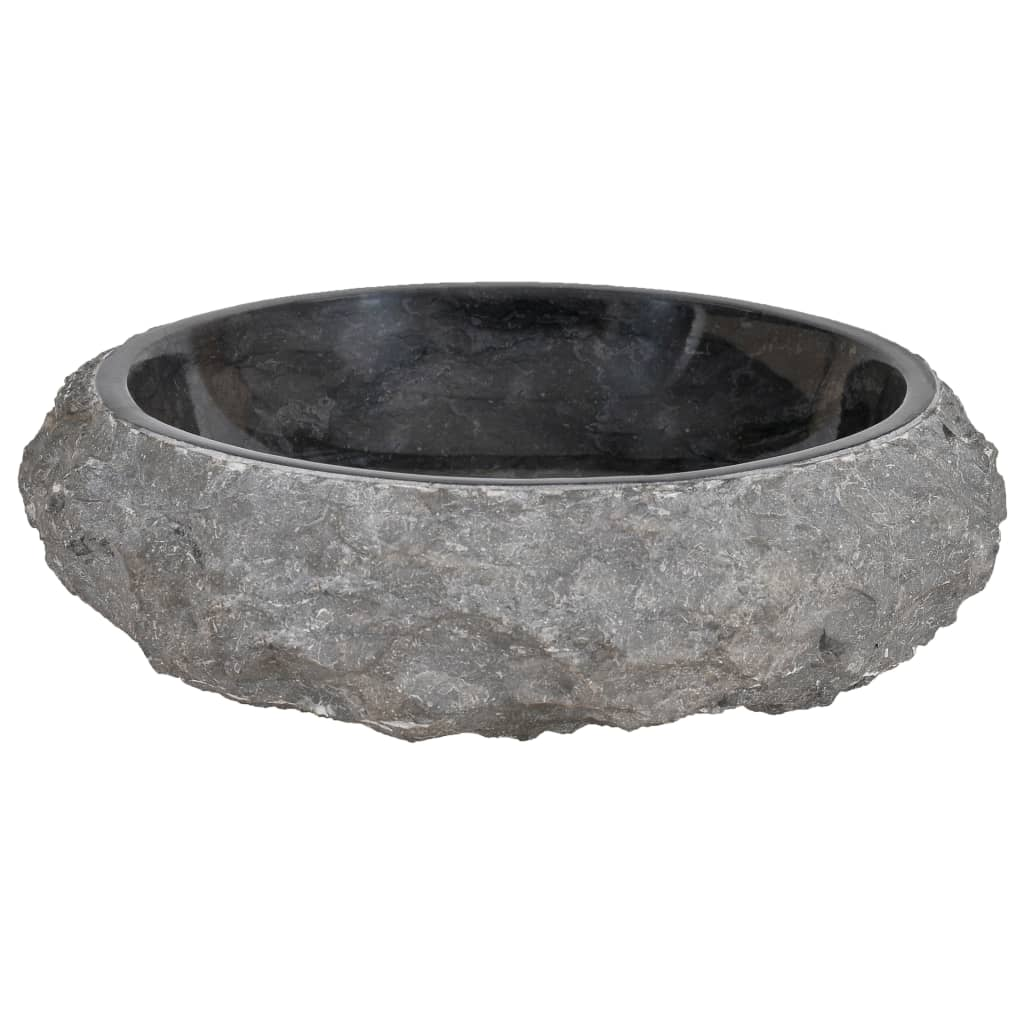 vidaXL Sink 15.7"x4.7" Marble Black