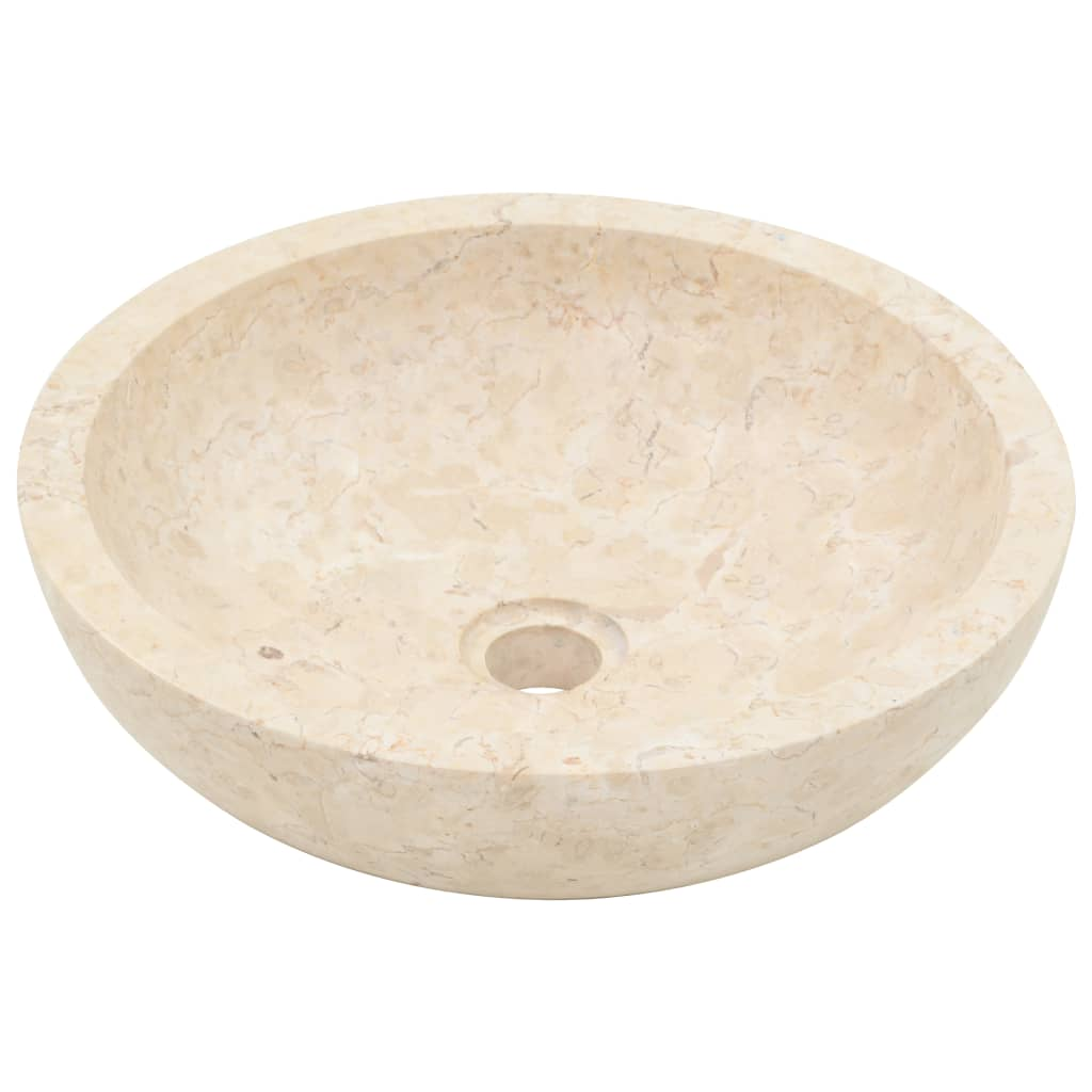 vidaXL Sink 15.7"x4.7" Marble Cream