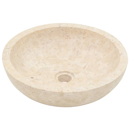 vidaXL Sink 15.7"x4.7" Marble Cream