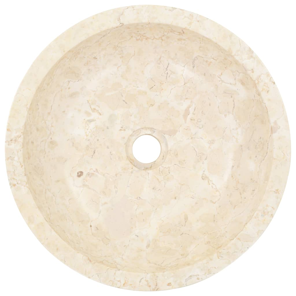 vidaXL Sink 15.7"x4.7" Marble Cream