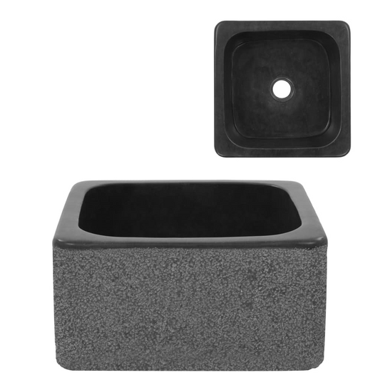 vidaXL Sink 11.8"x11.8"x5.9" Riverstone Black