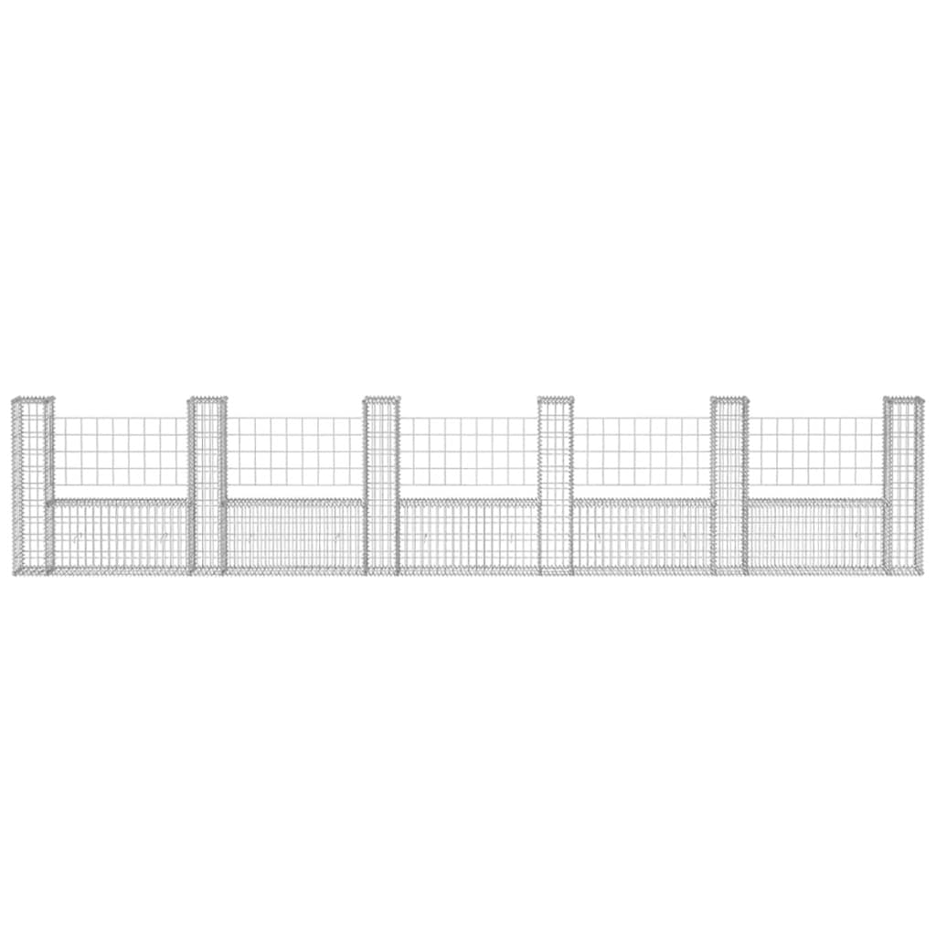 vidaXL Gabion Basket U-Shape Galvanized Steel 224.4"x7.9"x39.4"