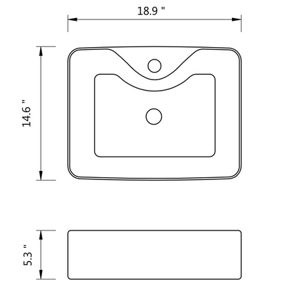 vidaXL Ceramic Bathroom Sink Basin with Faucet Hole White Square