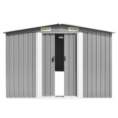 vidaXL Garden Shed 101.2"x117.3"x70.1" Metal Gray