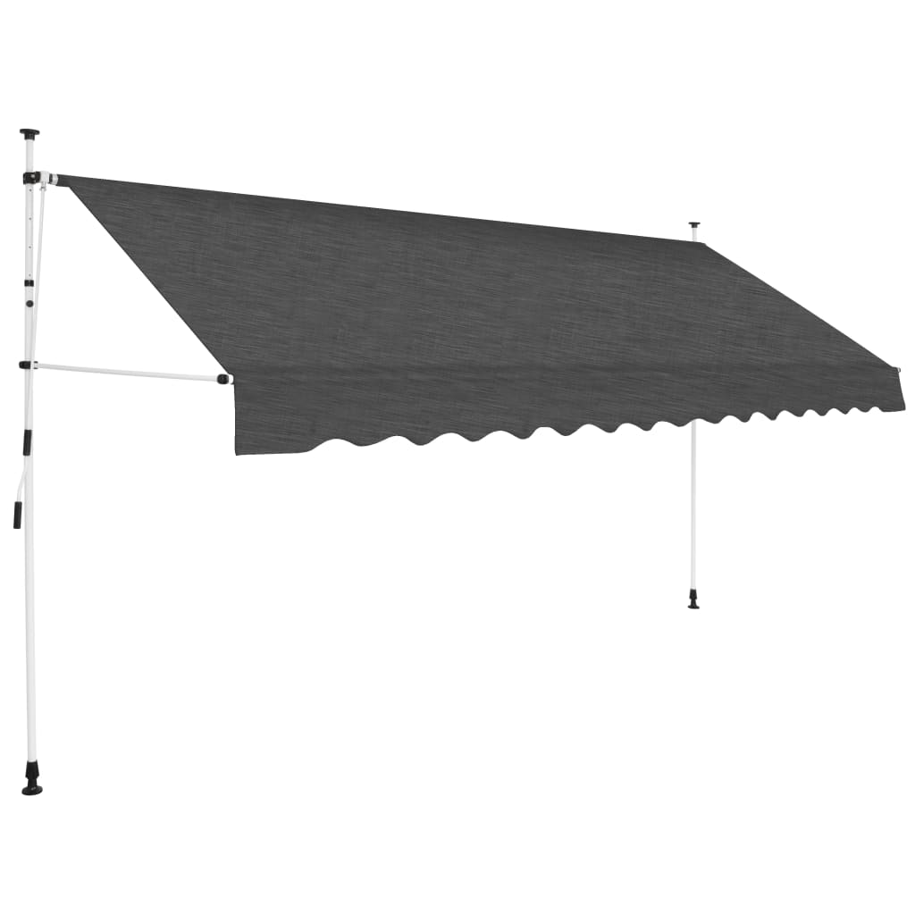 vidaXL Manual Retractable Awning 137.8" Anthracite