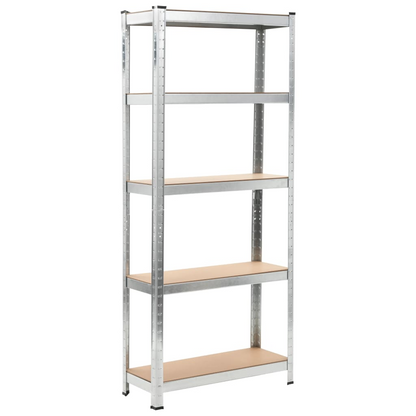 vidaXL 5-Layer Shelves 3 pcs Silver Steel&Engineered Wood