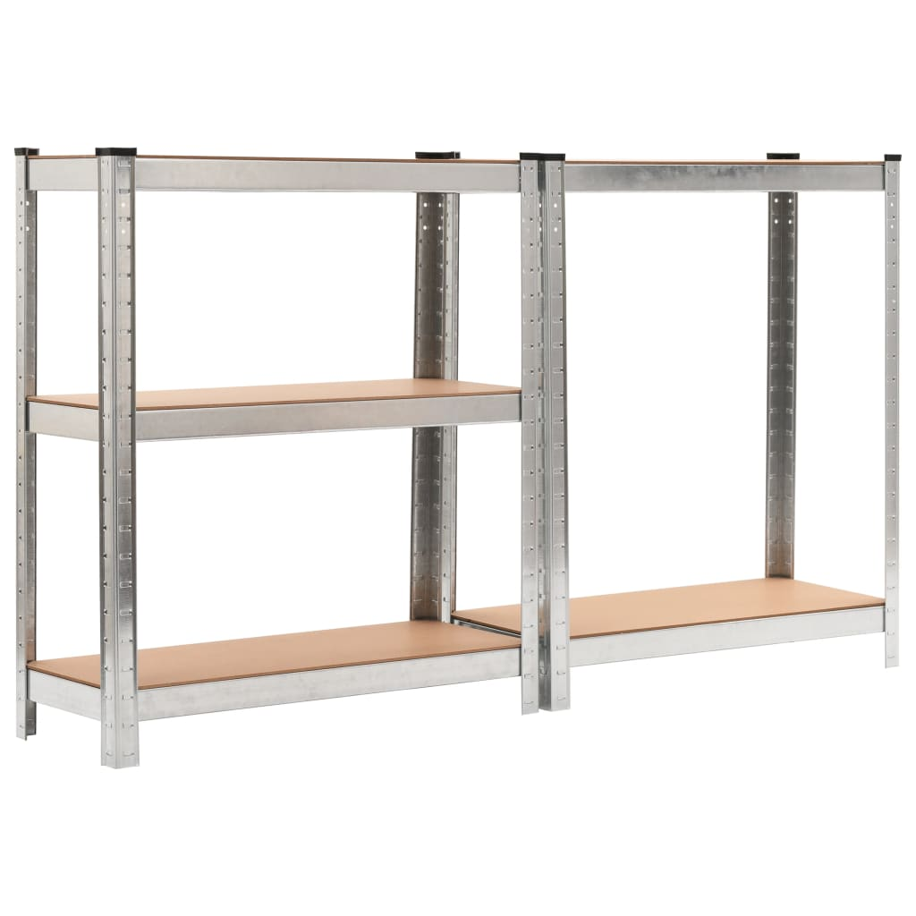 vidaXL 5-Layer Shelves 3 pcs Silver Steel&Engineered Wood