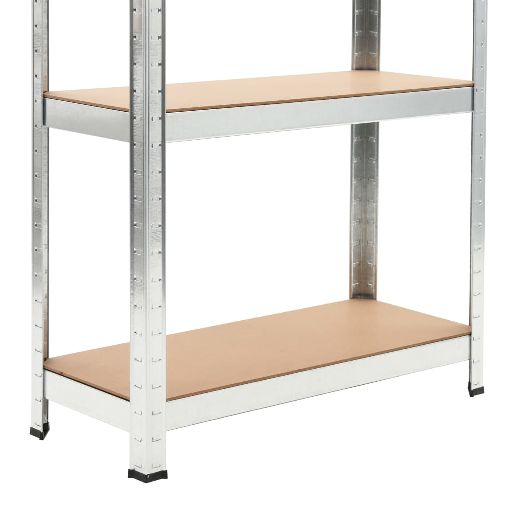 vidaXL 5-Layer Shelves 3 pcs Silver Steel&Engineered Wood