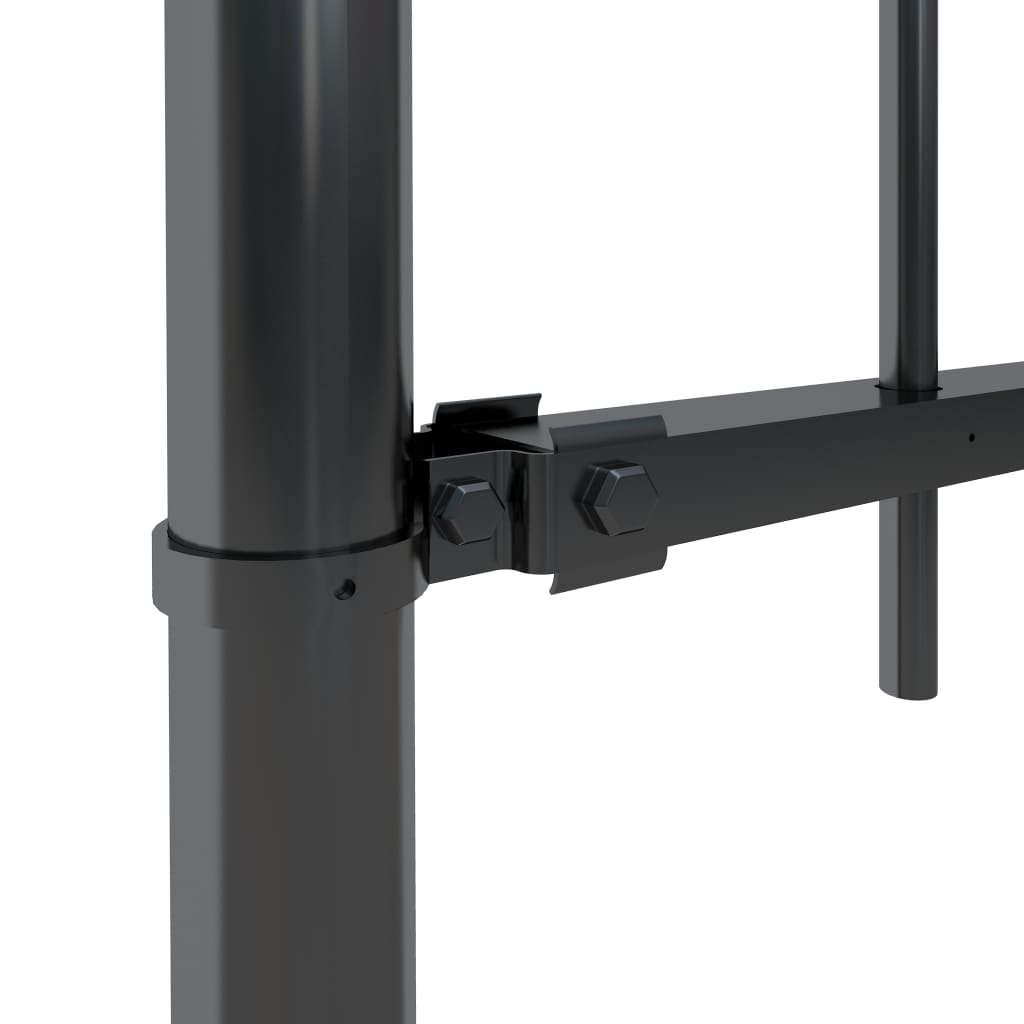 vidaXL Garden Fence with Spear Top Steel 66.9"x47.2" Black