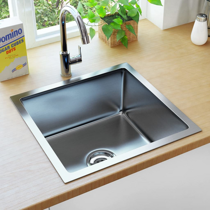 vidaXL Handmade Kitchen Sink Stainless Steel