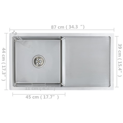 vidaXL Handmade Kitchen Sink Stainless Steel