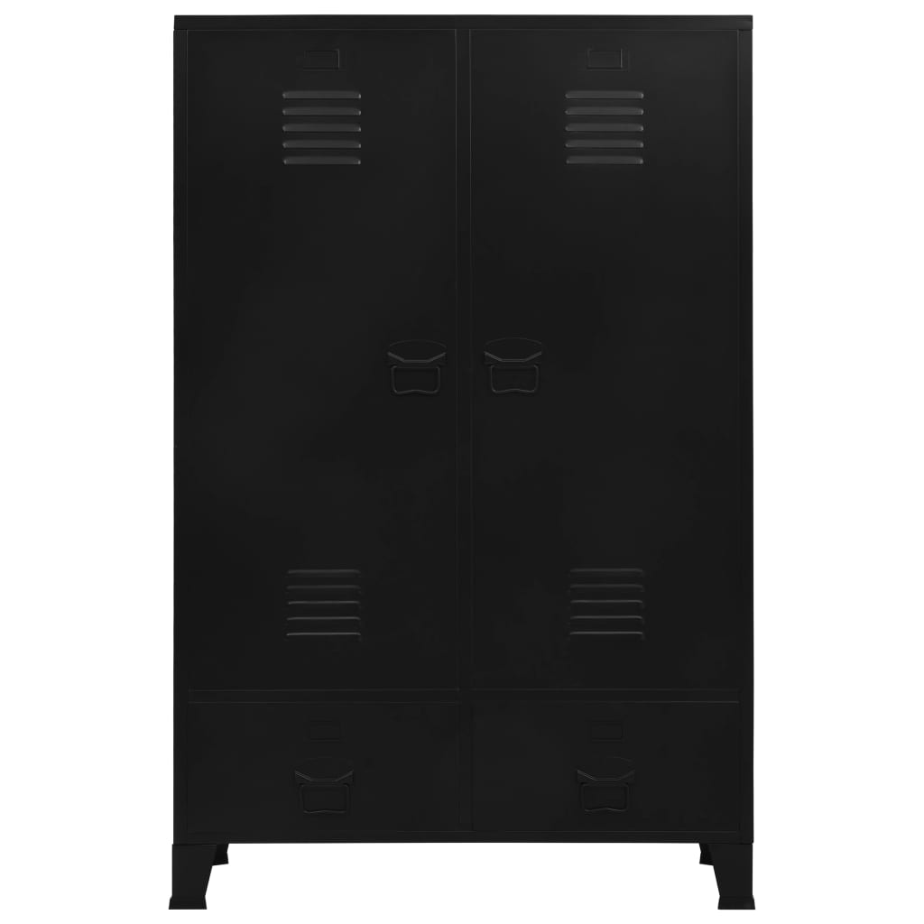 vidaXL Wardrobe Industrial Black 35.4"x15.7"x55.1" Steel