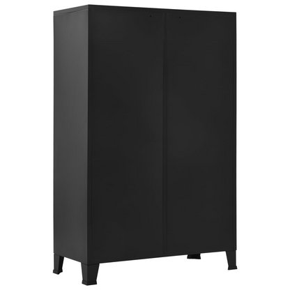 vidaXL Wardrobe Industrial Black 35.4"x15.7"x55.1" Steel