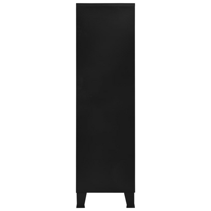 vidaXL Wardrobe Industrial Black 35.4"x15.7"x55.1" Steel