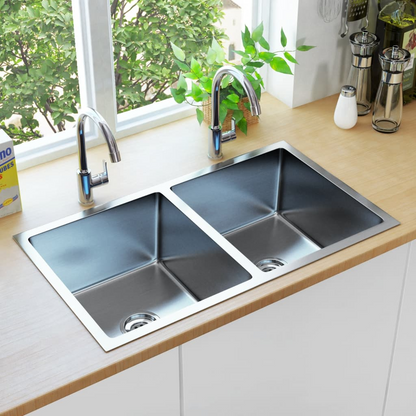 vidaXL Handmade Kitchen Sink Stainless Steel