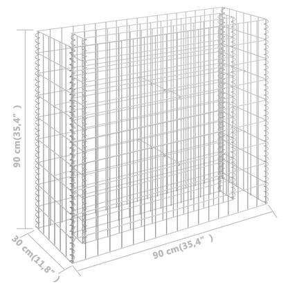 vidaXL Gabion Raised Bed Galvanized Steel 35.4"x11.8"x35.4"