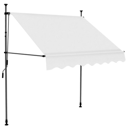 vidaXL Manual Retractable Awning with LED 78.7" Cream