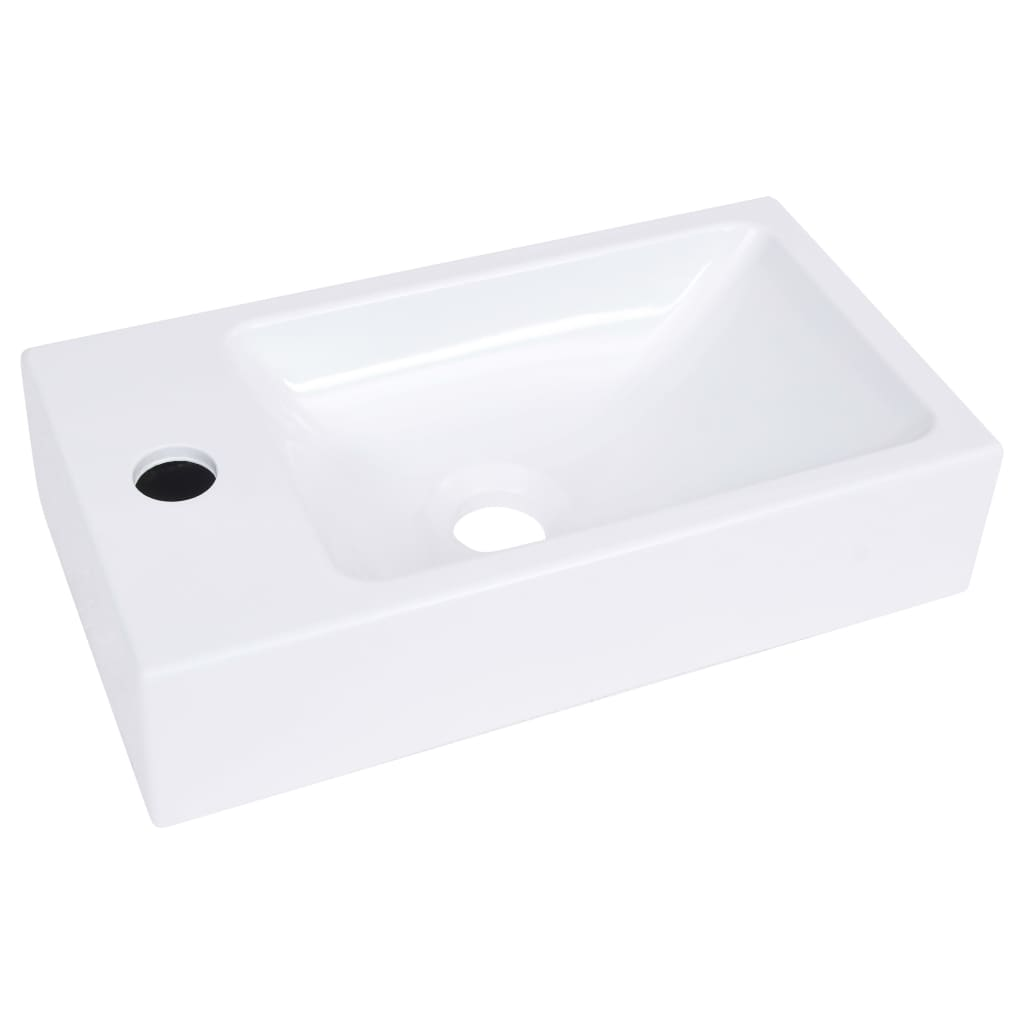 vidaXL Wash Basin 15.7"x8.7"x3.5" SMC White