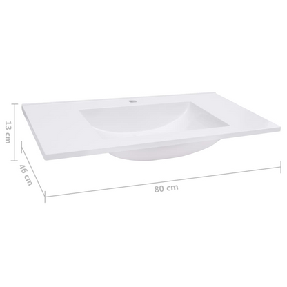 vidaXL Built-in Wash Basin 31.5"x18.1"x5.1" SMC White