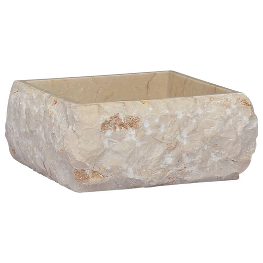 vidaXL Sink Cream 11.8"x11.8"x5.1" Marble