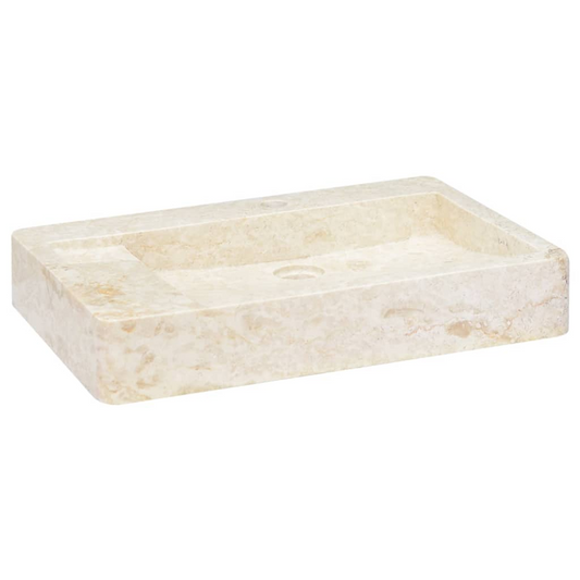 vidaXL Sink Cream 22.8"x15.4"x3.9" Marble