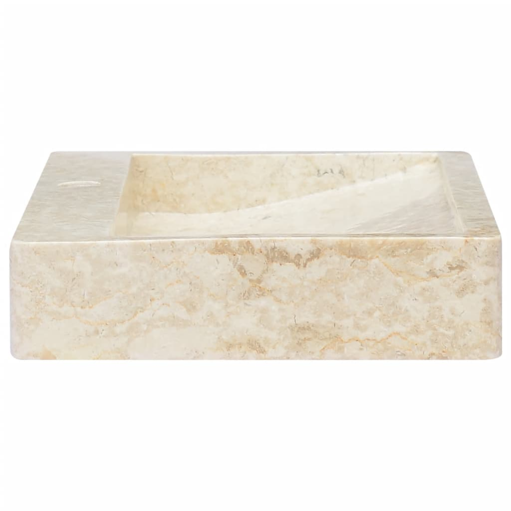 vidaXL Sink Cream 22.8"x15.4"x3.9" Marble