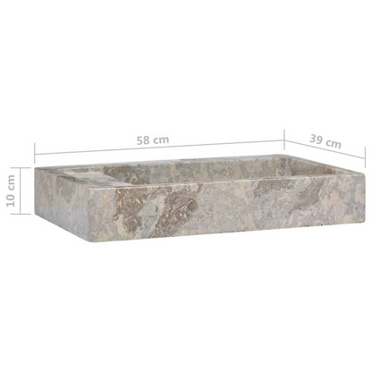 vidaXL Sink Gray 22.8"x15.4"x3.9" Marble