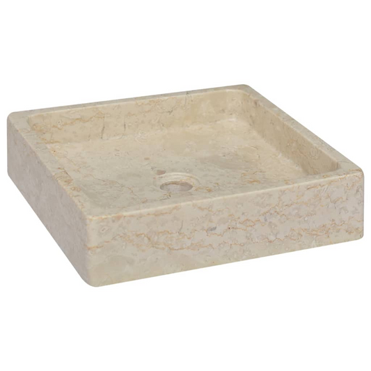 vidaXL Sink Cream 15.7"x15.7"x3.9" Marble