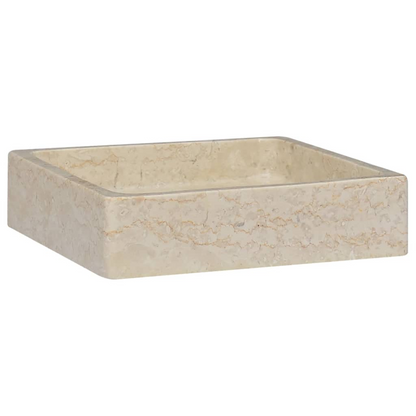 vidaXL Sink Cream 15.7"x15.7"x3.9" Marble