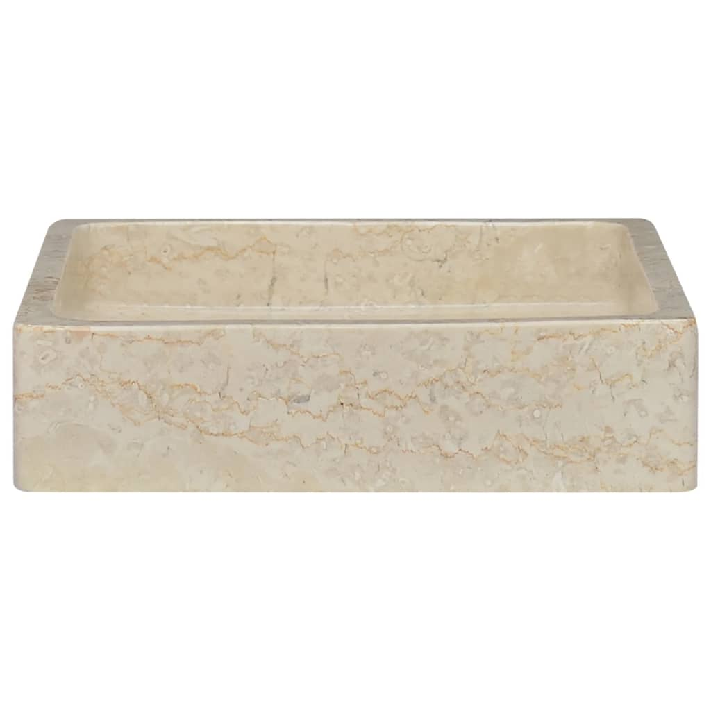 vidaXL Sink Cream 15.7"x15.7"x3.9" Marble