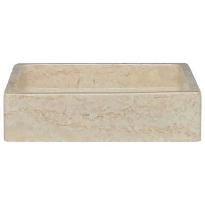 vidaXL Sink Cream 15.7"x15.7"x3.9" Marble