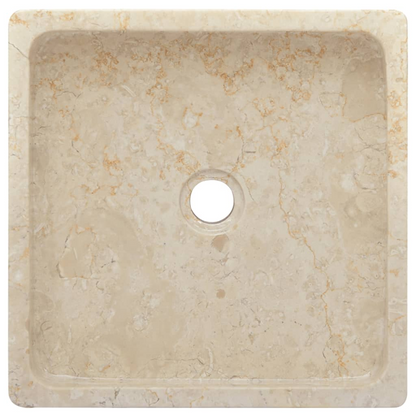 vidaXL Sink Cream 15.7"x15.7"x3.9" Marble