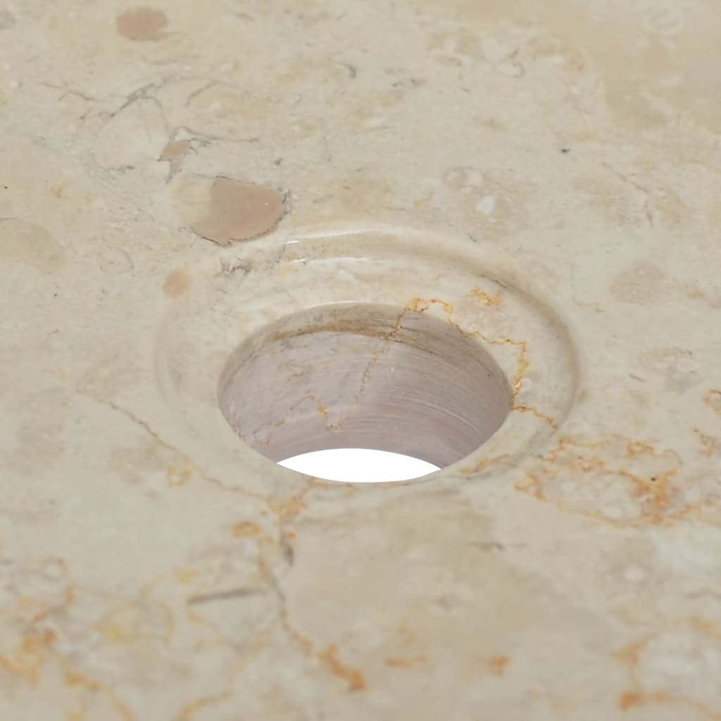 vidaXL Sink Cream 15.7"x15.7"x3.9" Marble