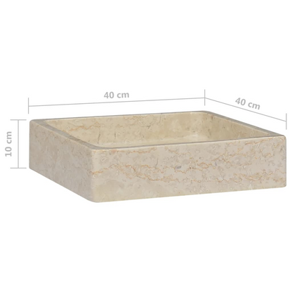 vidaXL Sink Cream 15.7"x15.7"x3.9" Marble