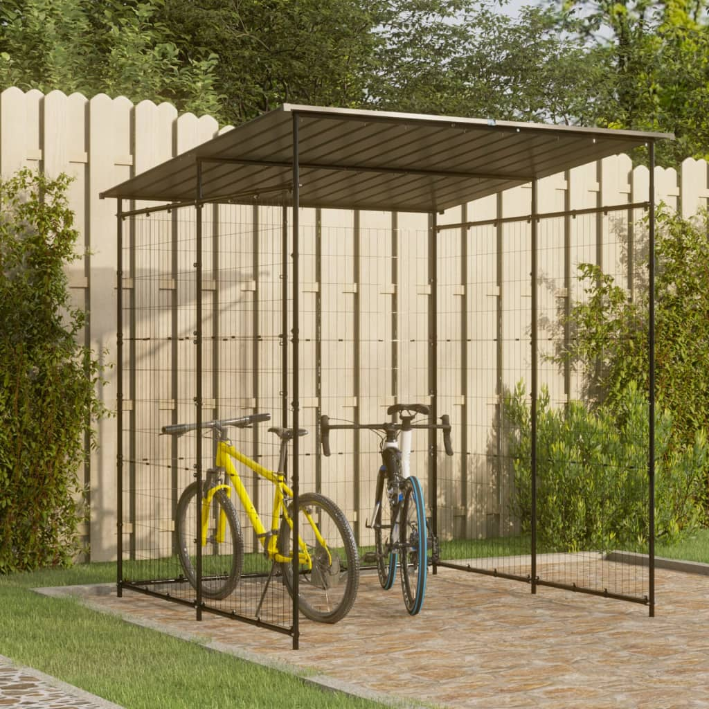 vidaXL Bicycle Shed 74.8"x74.8"x87.4" Steel Black