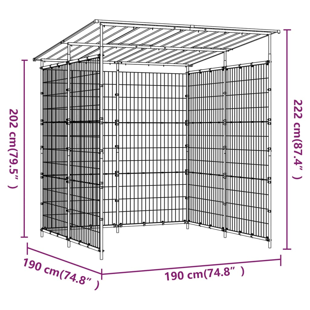 vidaXL Bicycle Shed 74.8"x74.8"x87.4" Steel Black