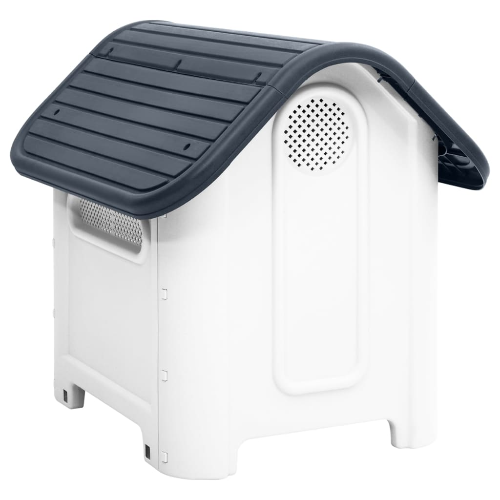 vidaXL Dog House Gray 23.2"x29.5"x26" Polypropylene