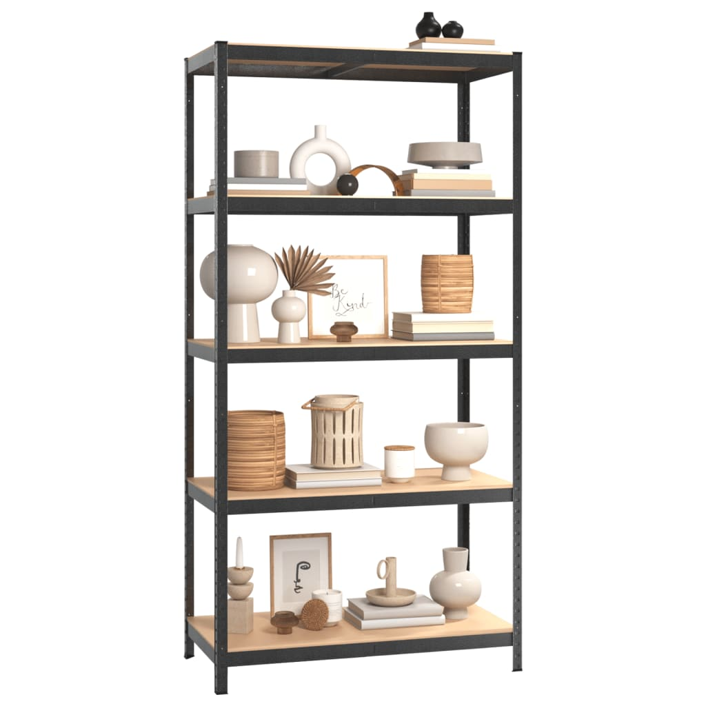 vidaXL 5-Layer Heavy-duty Shelf Gray Steel&Engineered Wood