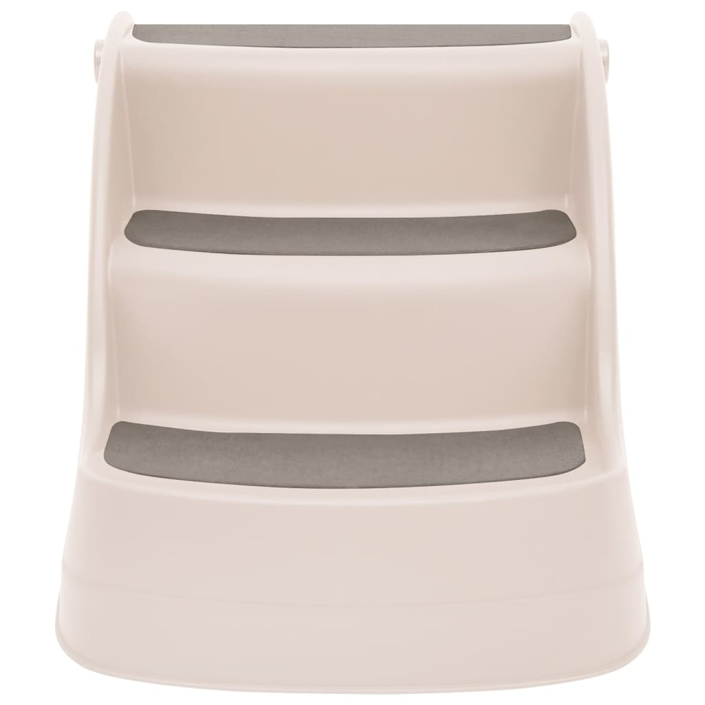 vidaXL Folding 3-Step Dog Stairs Cream 19.7"x15"x15" Plastic