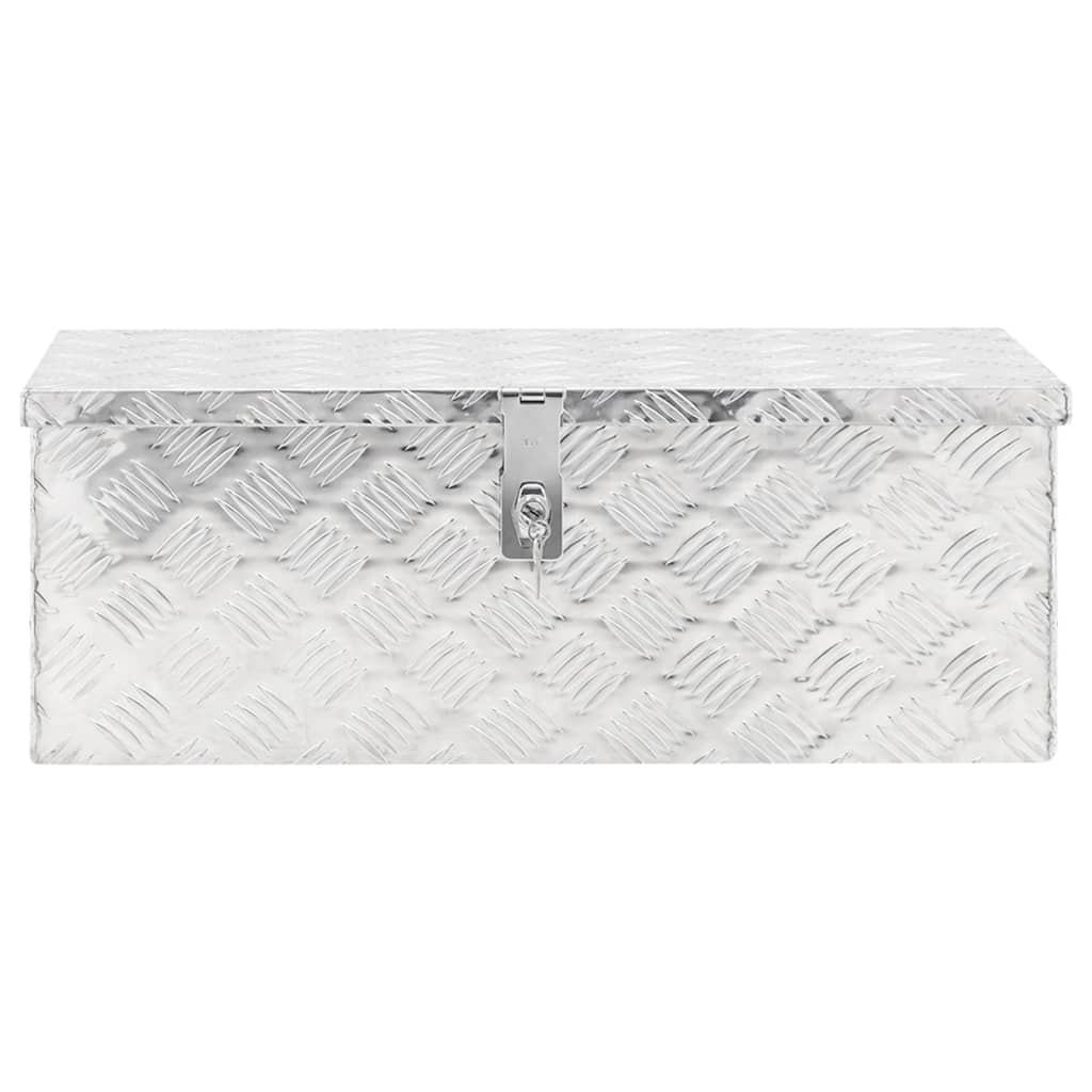 vidaXL Storage Box Silver 27.6"x12.2"x10.6" Aluminum