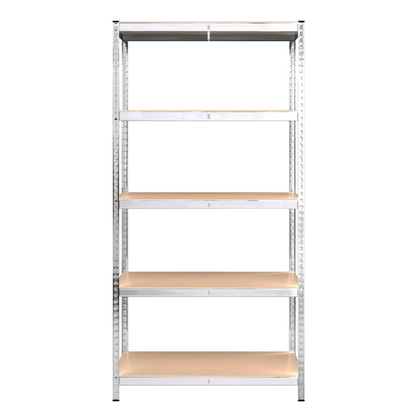 vidaXL 5-Layer Storage Shelf Silver Steel&Engineered Wood