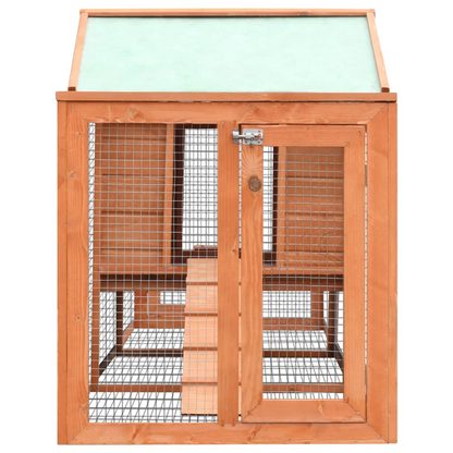 vidaXL Rabbit Hutch Solid Pine & Fir Wood 122"x27.6"x34.3"