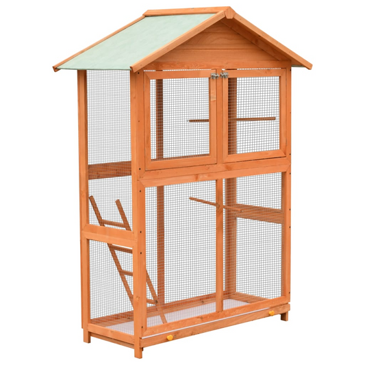 vidaXL Bird Cage Solid Pine & Fir Wood 49.4"x23.4"x64.6"