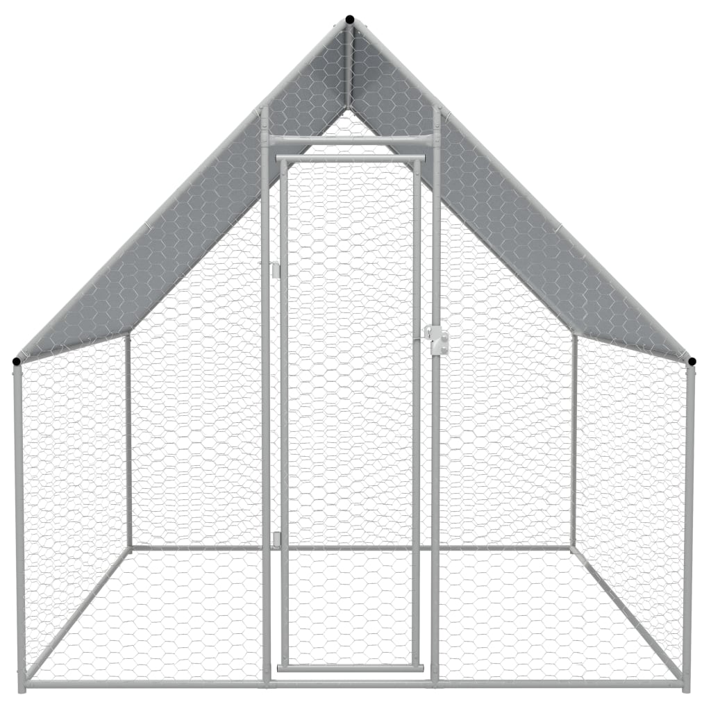 vidaXL Outdoor Chicken Cage 6.6'x6.6'x6.3' Galvanized Steel