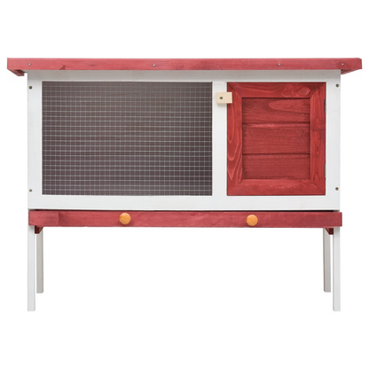 vidaXL Outdoor Rabbit Hutch 1 Layer Red Wood