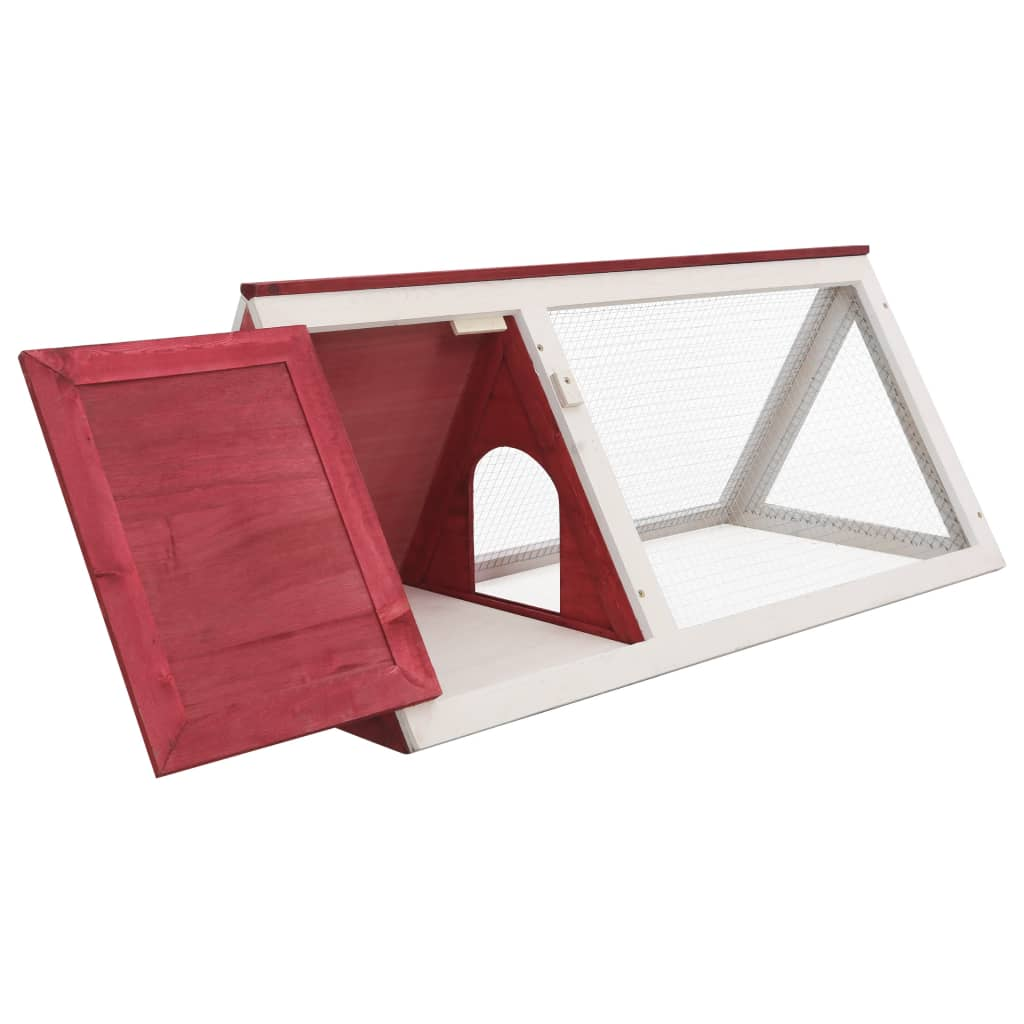 vidaXL Animal Rabbit Cage Red Wood