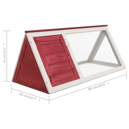 vidaXL Animal Rabbit Cage Red Wood