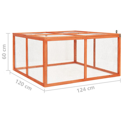 vidaXL Rabbit Hutch 48.8"x47.2"x23.6" Solid Firwood